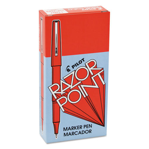 Pilot® wholesale. Razor Point Stick Porous Point Marker Pen, 0.3mm, Red Ink-barrel, Dozen. HSD Wholesale: Janitorial Supplies, Breakroom Supplies, Office Supplies.