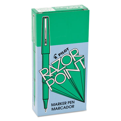 Pilot® wholesale. Razor Point Stick Porous Point Marker Pen, 0.3mm, Green Ink-barrel, Dozen. HSD Wholesale: Janitorial Supplies, Breakroom Supplies, Office Supplies.