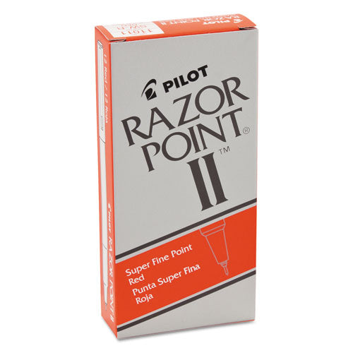 Pilot® wholesale. Razor Point Ii Stick Porous Point Marker Pen, 0.2mm, Red Ink-barrel, Dozen. HSD Wholesale: Janitorial Supplies, Breakroom Supplies, Office Supplies.