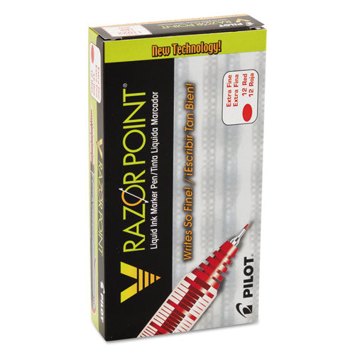 Pilot® wholesale. V Razor Point Liquid Ink Stick Marker Pen, 0.5mm, Red Ink, Gray Barrel, Dozen. HSD Wholesale: Janitorial Supplies, Breakroom Supplies, Office Supplies.