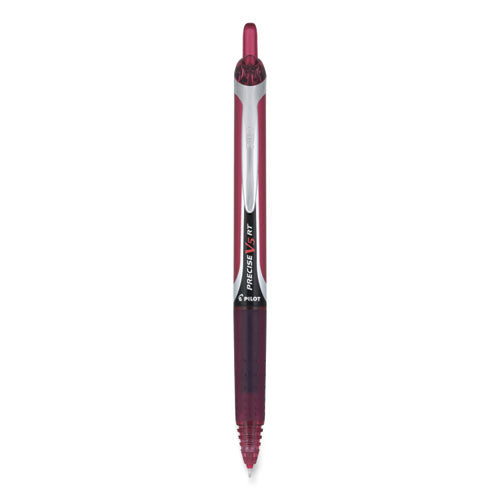 Pilot® wholesale. Precise V5rt Retractable Roller Ball Pen, Extra-fine 0.5 Mm, Burgundy Ink, Burgundy-silver Barrel, Dozen. HSD Wholesale: Janitorial Supplies, Breakroom Supplies, Office Supplies.