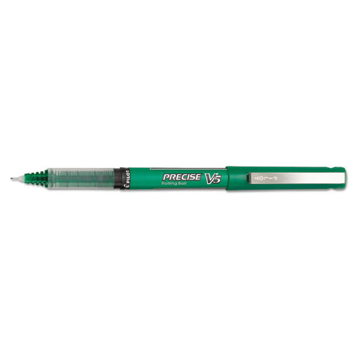 Pilot® wholesale. Precise V5 Stick Roller Ball Pen, Extra-fine 0.5mm, Green Ink-barrel, Dozen. HSD Wholesale: Janitorial Supplies, Breakroom Supplies, Office Supplies.