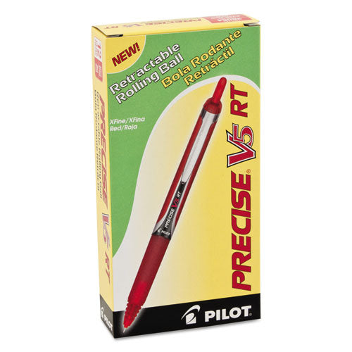 Pilot® wholesale. Precise V5rt Retractable Roller Ball Pen, Extra-fine 0.5mm, Red Ink, Red Barrel. HSD Wholesale: Janitorial Supplies, Breakroom Supplies, Office Supplies.