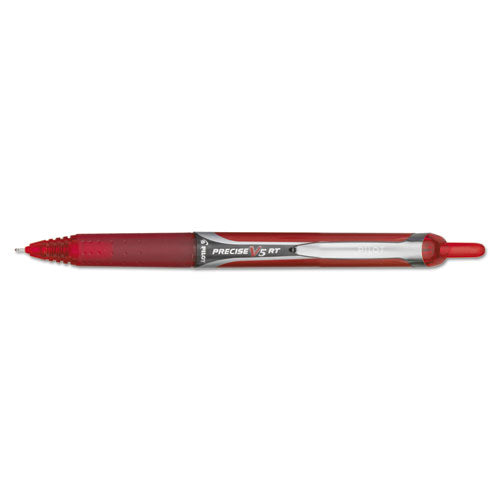 Pilot® wholesale. Precise V5rt Retractable Roller Ball Pen, Extra-fine 0.5mm, Red Ink, Red Barrel. HSD Wholesale: Janitorial Supplies, Breakroom Supplies, Office Supplies.