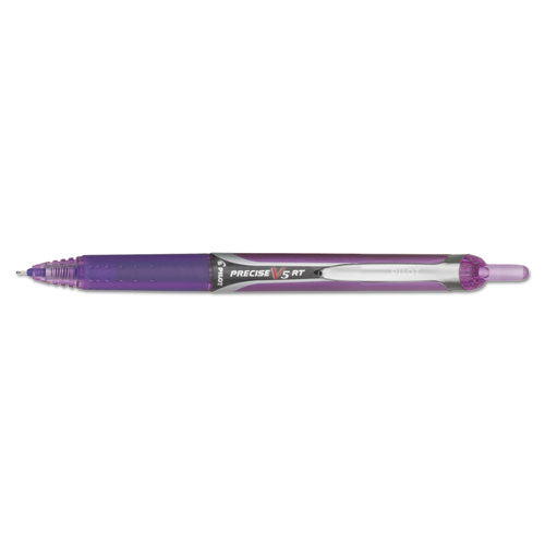 Pilot® wholesale. Precise V5rt Retractable Roller Ball Pen, 0.5mm, Purple Ink-barrel. HSD Wholesale: Janitorial Supplies, Breakroom Supplies, Office Supplies.