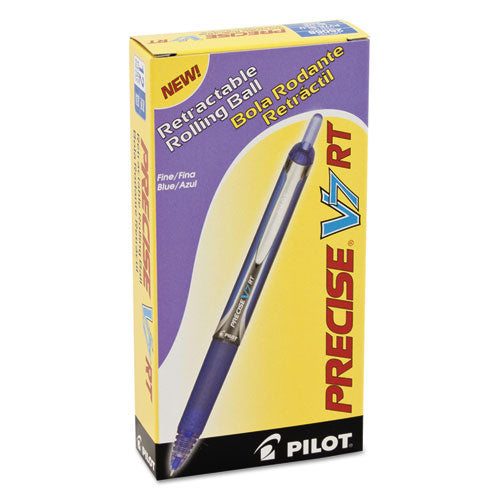 Pilot® wholesale. Precise V7rt Retractable Roller Ball Pen, Fine 0.7mm, Blue Ink, Blue Barrel. HSD Wholesale: Janitorial Supplies, Breakroom Supplies, Office Supplies.