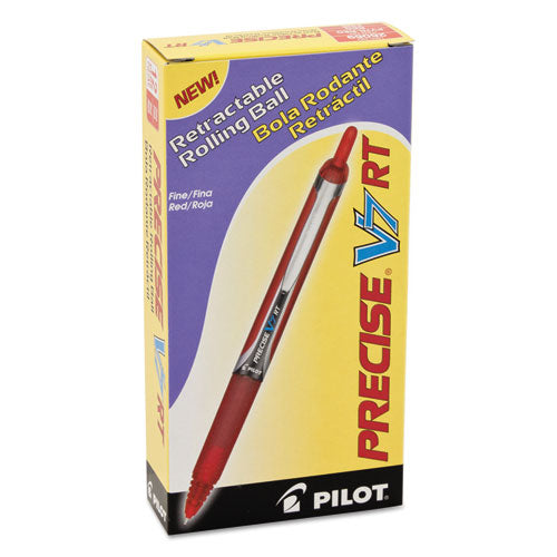 Pilot® wholesale. Precise V7rt Retractable Roller Ball Pen, Fine 0.7mm, Red Ink, Red Barrel. HSD Wholesale: Janitorial Supplies, Breakroom Supplies, Office Supplies.