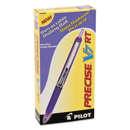 Pilot® wholesale. Precise V7rt Retractable Roller Ball Pen, Fine 0.7mm, Purple Ink, Purple Barrel. HSD Wholesale: Janitorial Supplies, Breakroom Supplies, Office Supplies.