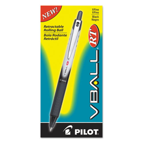 Pilot® wholesale. Vball Rt Liquid Ink Retractable Roller Ball Pen, 0.5mm, Black Ink, Black-white Barrel. HSD Wholesale: Janitorial Supplies, Breakroom Supplies, Office Supplies.