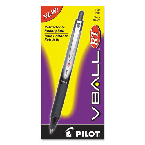 Pilot® wholesale. Vball Rt Liquid Ink Retractable Roller Ball Pen, 0.7mm, Black Ink, Black-white Barrel. HSD Wholesale: Janitorial Supplies, Breakroom Supplies, Office Supplies.