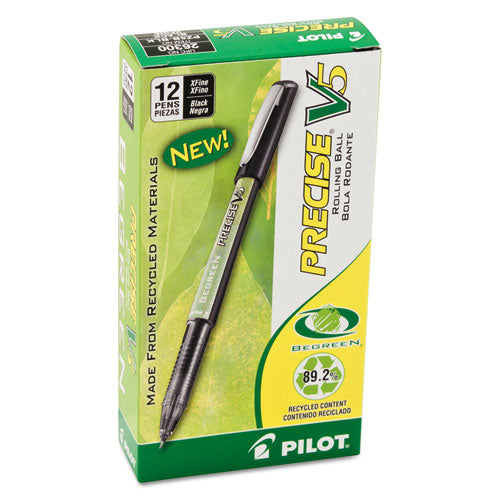 Pilot® wholesale. Precise V5 Begreen Stick Roller Ball Pen, 0.5mm, Black Ink-barrel, Dozen. HSD Wholesale: Janitorial Supplies, Breakroom Supplies, Office Supplies.