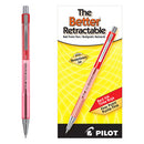 Pilot® wholesale. Better Retractable Ballpoint Pen, Fine 0.7mm, Red Ink, Translucent Red Barrel, Dozen. HSD Wholesale: Janitorial Supplies, Breakroom Supplies, Office Supplies.
