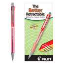 Pilot® wholesale. Better Retractable Ballpoint Pen, Medium 1mm, Red Ink, Translucent Red Barrel, Dozen. HSD Wholesale: Janitorial Supplies, Breakroom Supplies, Office Supplies.