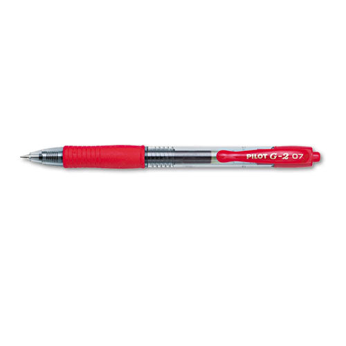 Pilot® wholesale. G2 Premium Retractable Gel Pen, 0.7 Mm, Red Ink, Smoke Barrel, Dozen. HSD Wholesale: Janitorial Supplies, Breakroom Supplies, Office Supplies.