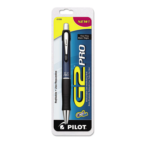 Pilot® wholesale. G2 Pro Retractable Gel Pen, Fine 0.7mm, Black Ink, Blue Barrel. HSD Wholesale: Janitorial Supplies, Breakroom Supplies, Office Supplies.