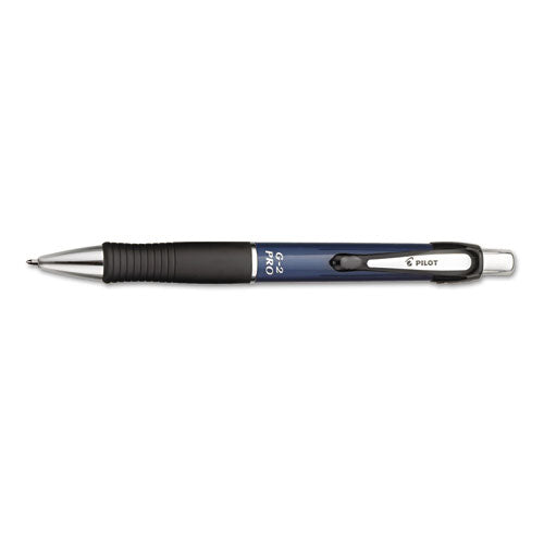 Pilot® wholesale. G2 Pro Retractable Gel Pen, Fine 0.7mm, Black Ink, Blue Barrel. HSD Wholesale: Janitorial Supplies, Breakroom Supplies, Office Supplies.