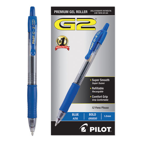 Pilot® wholesale. G2 Premium Retractable Gel Pen, 1 Mm, Blue Ink, Smoke Barrel, Dozen. HSD Wholesale: Janitorial Supplies, Breakroom Supplies, Office Supplies.