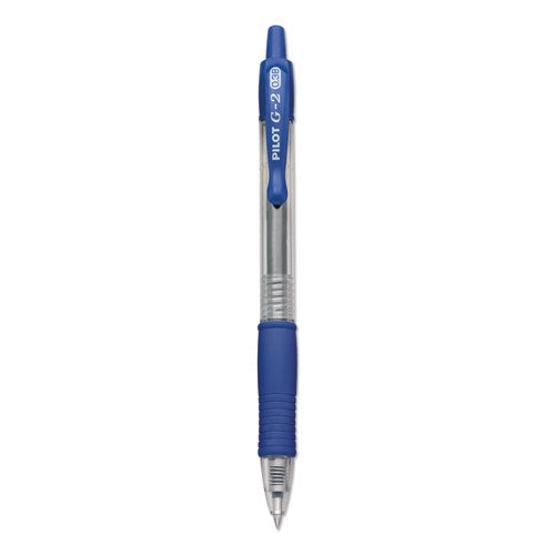 Pilot® wholesale. G2 Premium Retractable Gel Pen, 0.38 Mm, Blue Ink, Clear-blue Barrel, Dozen. HSD Wholesale: Janitorial Supplies, Breakroom Supplies, Office Supplies.