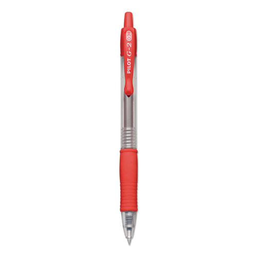 Pilot® wholesale. G2 Premium Retractable Gel Pen, Ultra-fine 0.38 Mm, Red Ink, Clear-red Barrel. HSD Wholesale: Janitorial Supplies, Breakroom Supplies, Office Supplies.