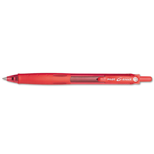 Pilot® wholesale. G-knock Begreen Retractable Gel Pen, Fine 0.7mm, Red Ink-barrel, Dozen. HSD Wholesale: Janitorial Supplies, Breakroom Supplies, Office Supplies.