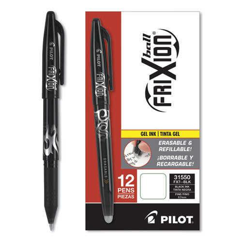 Pilot® wholesale. Frixion Ball Erasable Stick Gel Pen, Fine 0.7mm, Black Ink, Black Barrel. HSD Wholesale: Janitorial Supplies, Breakroom Supplies, Office Supplies.