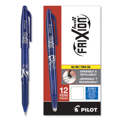 Pilot® wholesale. Frixion Ball Erasable Stick Gel Pen, Fine 0.7mm, Blue Ink, Blue Barrel. HSD Wholesale: Janitorial Supplies, Breakroom Supplies, Office Supplies.