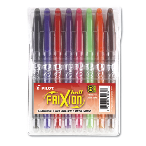 Pilot® wholesale. Frixion Ball Erasable Stick Gel Pen, Fine 0.7mm, Assorted Ink-barrel, 8-pack. HSD Wholesale: Janitorial Supplies, Breakroom Supplies, Office Supplies.