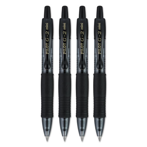 Pilot® wholesale. G2 Mini Retractable Gel Pen, Fine 0.7mm, Black Ink-barrel, 4-pack. HSD Wholesale: Janitorial Supplies, Breakroom Supplies, Office Supplies.