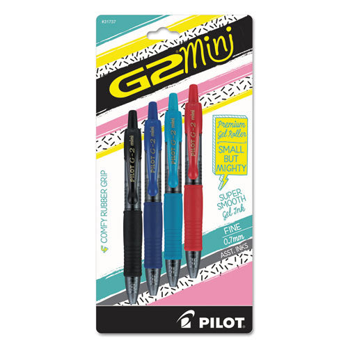 Pilot® wholesale. G2 Mini Retractable Gel Pen, Fine 0.7mm, Assorted Ink-barrel, 4-pack. HSD Wholesale: Janitorial Supplies, Breakroom Supplies, Office Supplies.