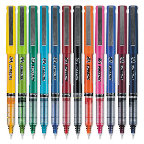 Pilot® wholesale. Precise V5 Stick Roller Ball Pen, Fine 0.5mm, Assorted Ink-barrel, Dozen. HSD Wholesale: Janitorial Supplies, Breakroom Supplies, Office Supplies.