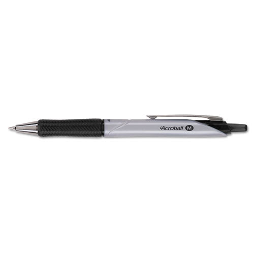 Pilot® wholesale. Acroball Pro Retractable Ballpoint Pen, 1 Mm, Black Ink, Silver Barrel, Dozen. HSD Wholesale: Janitorial Supplies, Breakroom Supplies, Office Supplies.