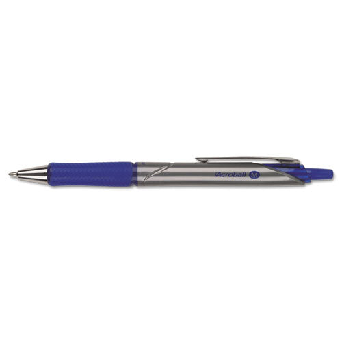 Pilot® wholesale. Acroball Pro Retractable Ballpoint Pen, 1 Mm, Blue Ink, Silver Barrel, Dozen. HSD Wholesale: Janitorial Supplies, Breakroom Supplies, Office Supplies.