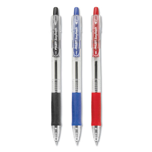 Pilot® wholesale. Easytouch Retractable Ballpoint Pen, Medium 1mm, Black Ink, Clear Barrel, Dozen. HSD Wholesale: Janitorial Supplies, Breakroom Supplies, Office Supplies.