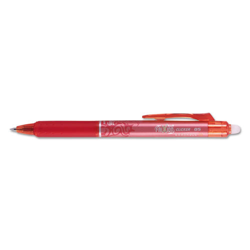 Pilot® wholesale. Frixion Clicker Erasable Retractable Gel Pen, 0.5 Mm, Red Ink-barrel, Dozen. HSD Wholesale: Janitorial Supplies, Breakroom Supplies, Office Supplies.