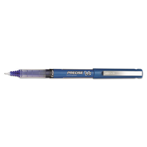 Pilot® wholesale. Precise V5 Stick Roller Ball Pen, Extra-fine 0.5mm, Blue Ink-barrel, Dozen. HSD Wholesale: Janitorial Supplies, Breakroom Supplies, Office Supplies.