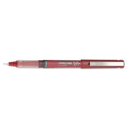 Pilot® wholesale. Precise V7 Stick Roller Ball Pen, Fine 0.7mm, Red Ink-barrel, Dozen. HSD Wholesale: Janitorial Supplies, Breakroom Supplies, Office Supplies.