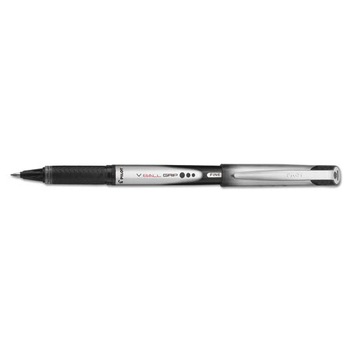 Pilot® wholesale. Vball Grip Liquid Ink Stick Roller Ball Pen, 0.7mm, Black Ink, Black-silver Barrel, Dozen. HSD Wholesale: Janitorial Supplies, Breakroom Supplies, Office Supplies.