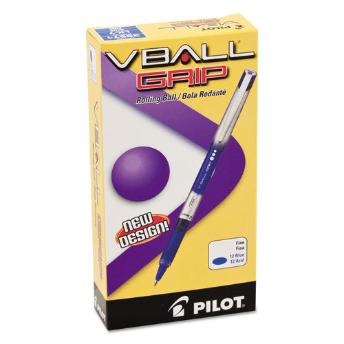 Pilot® wholesale. Vball Grip Liquid Ink Stick Roller Ball Pen, .7mm, Blue Ink, Blue-silver Barrel, Dozen. HSD Wholesale: Janitorial Supplies, Breakroom Supplies, Office Supplies.