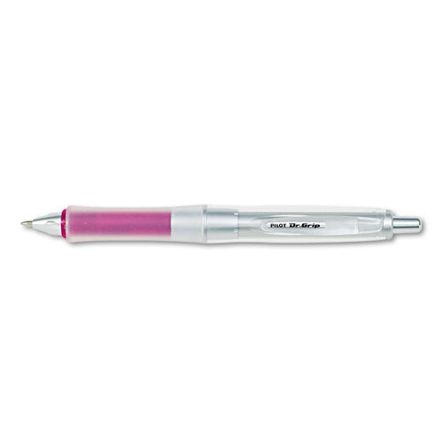 Pilot® wholesale. Dr. Grip Center Of Gravity Retractable Ballpoint Pen, 1mm, Black Ink, Silver-pink Barrel. HSD Wholesale: Janitorial Supplies, Breakroom Supplies, Office Supplies.