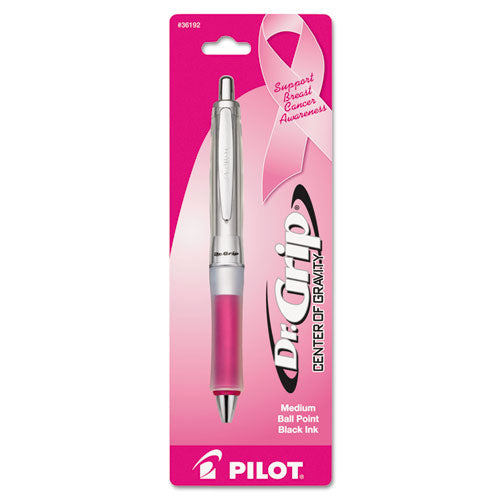 Pilot® wholesale. Dr. Grip Center Of Gravity Retractable Ballpoint Pen, 1mm, Black Ink, Silver-pink Barrel. HSD Wholesale: Janitorial Supplies, Breakroom Supplies, Office Supplies.