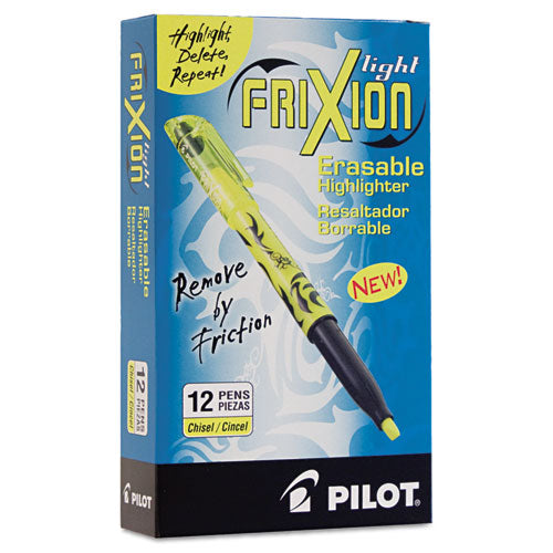 Pilot® wholesale. Frixion Light Erasable Highlighter, Chisel Tip, Yellow, Dozen. HSD Wholesale: Janitorial Supplies, Breakroom Supplies, Office Supplies.