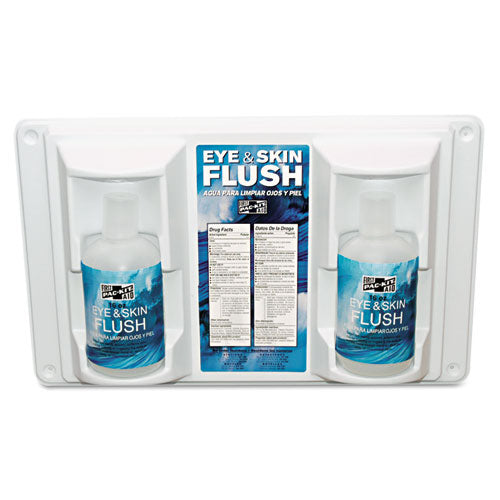 Pac-Kit® wholesale. Twin Bottle Eye Flush Station W-two 16oz Bottles, 3.75"d X 13.5"h X 16.5"w. HSD Wholesale: Janitorial Supplies, Breakroom Supplies, Office Supplies.