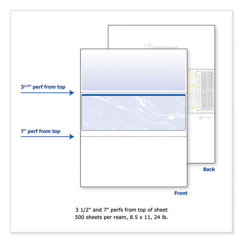 DocuGard™ wholesale. Standard Security Check, 11 Features, 8.5 X 11, Blue Marble Middle, 500-ream. HSD Wholesale: Janitorial Supplies, Breakroom Supplies, Office Supplies.