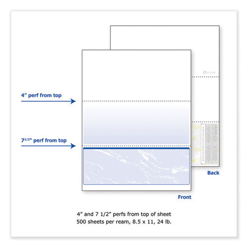 DocuGard™ wholesale. Standard Security Check, 11 Features, 8.5 X 11, Blue Marble Bottom, 500-ream. HSD Wholesale: Janitorial Supplies, Breakroom Supplies, Office Supplies.