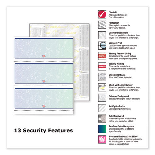 DocuGard™ wholesale. Premier Prismatic Check, 13 Features, 8.5 X 11, Blue-green Prismatic, 500-ream. HSD Wholesale: Janitorial Supplies, Breakroom Supplies, Office Supplies.