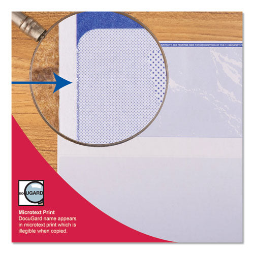 DocuGard™ wholesale. Premier Prismatic Check, 13 Features, 8.5 X 11, Blue-green Prismatic, 500-ream. HSD Wholesale: Janitorial Supplies, Breakroom Supplies, Office Supplies.