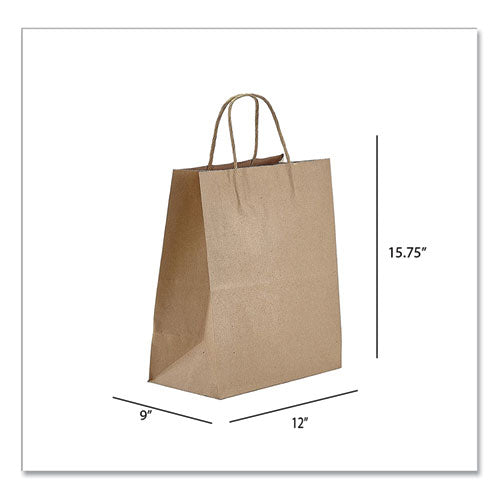 Prime Time Packaging wholesale. Kraft Paper Bags, Regal, 12 X 9 X 15.75, Natural, 200-carton. HSD Wholesale: Janitorial Supplies, Breakroom Supplies, Office Supplies.