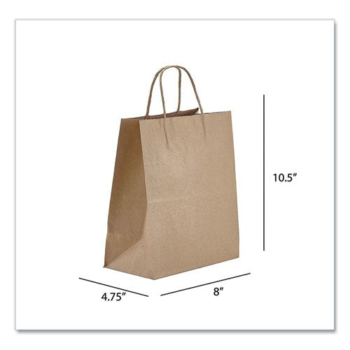 Prime Time Packaging wholesale. Kraft Paper Bags, Tempo, 8 X 4.75 X 10.5, Natural, 250-carton. HSD Wholesale: Janitorial Supplies, Breakroom Supplies, Office Supplies.