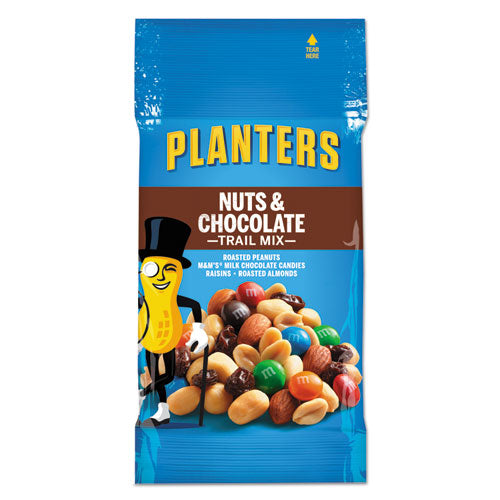 Planters® wholesale. Trail Mix, Nut And Chocolate, 2 Oz Bag, 72-carton. HSD Wholesale: Janitorial Supplies, Breakroom Supplies, Office Supplies.