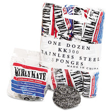 Load image into Gallery viewer, Kurly Kate® wholesale. Stainless Steel Scrubbers, Medium, Steel Gray, 12-carton. HSD Wholesale: Janitorial Supplies, Breakroom Supplies, Office Supplies.